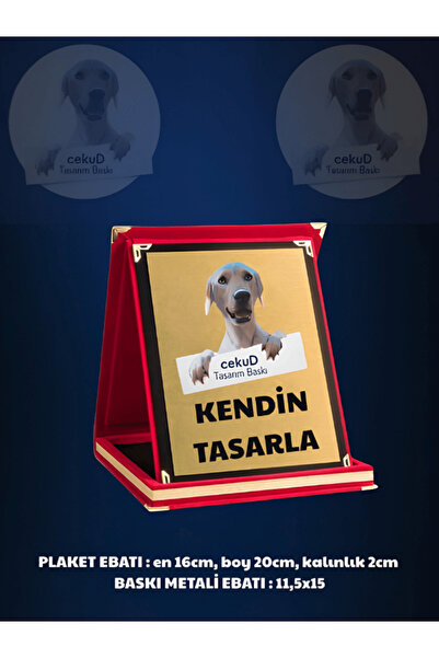 cekud tasarım baskı Kişiye Özel Tasarım Plaket - Kendin Tasarla
