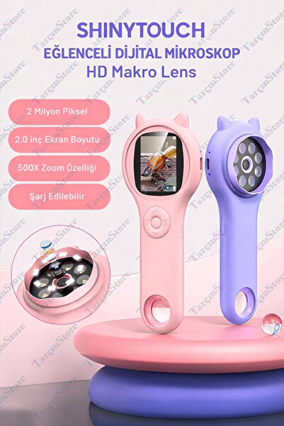 ShinyTouch Eğitici 500X Çocuk Mikroskopu (Taşınabilir ve Silikon Kılıflı)