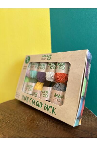 Genel Markalar MakerCo Recycled Cotton 12'li Ip Seti, Koton Örgü İpi