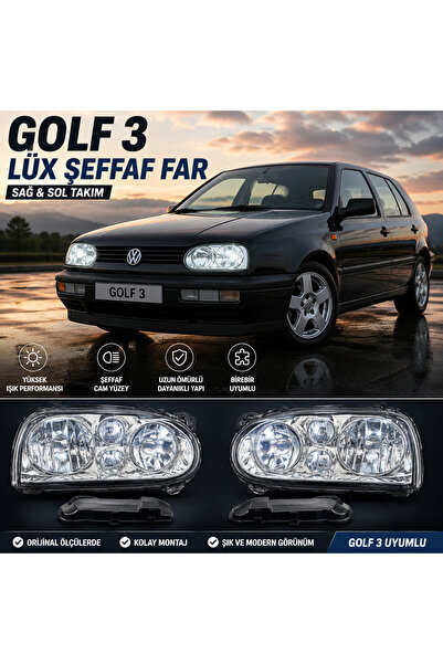 Genel Markalar VOLKSWAGEN GOLF MK3 SAĞ + SOL ÖN FAR TAKIMI 1992--1997