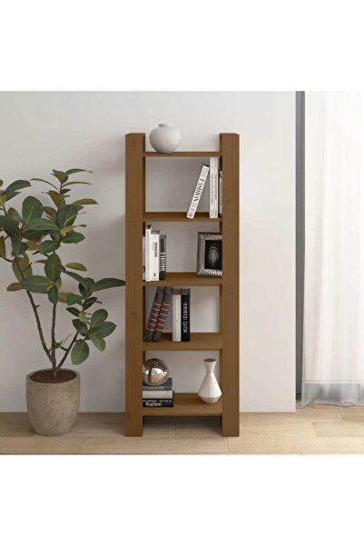 Concept Bibliotecă/Separator cameră, maro miere, 60x35x160 cm lemn