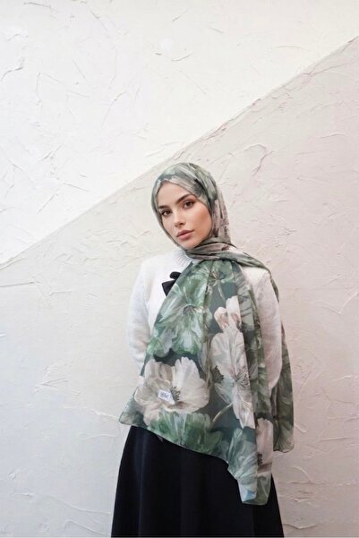 YILDIZ SCARFS Müjgan Desen Indian Cotton Shawl - Khaki
