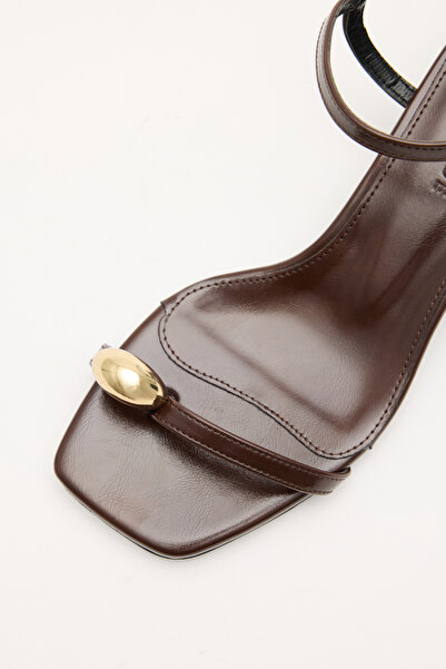 LUTVELIZADE Heeled Shoes 2636 - Bitter Brown Women's Heeled Shoes with Oval A...