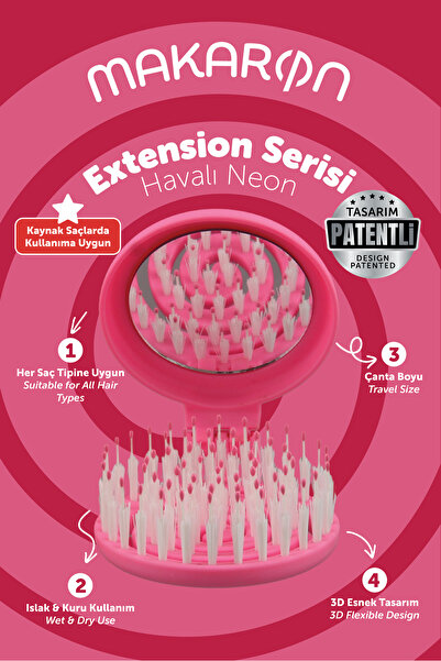 PROCO Beauty Makaron EXTENSION-Perie de păr tridimensională 3D flexibilă cu o...