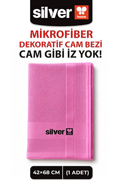SİLVER HOME Mikrofiber dekorativna krpa za staklo 1 komad roza 42x68 cm bez o...