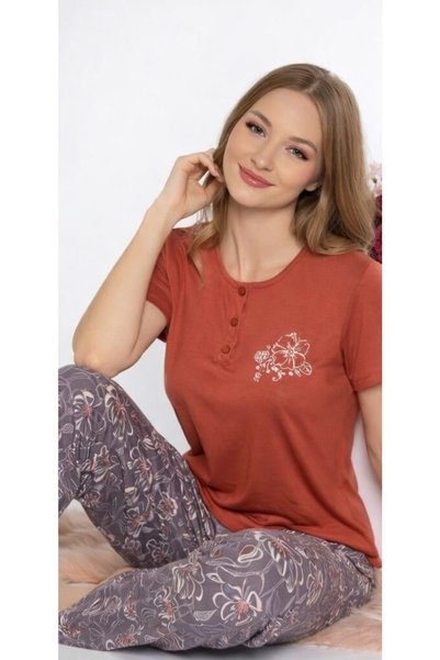 FLZ Women's Patterned Pajama Set – Comfortable and Stylish Homewear Set |   8...