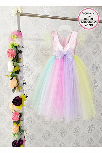 Kidstore Kız Çocuk Unicorn Açık Somon Elbise