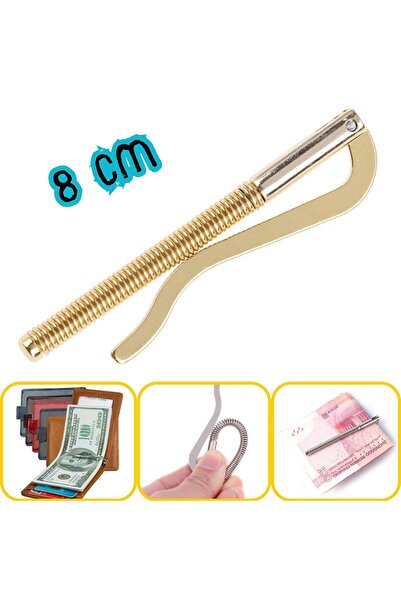 YeferStore Dayanıklı Metal Kağıt Para Tokası, Cüzdan İçi Yaylı Para Klipsi, D...