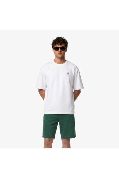 Lacoste Erkek Loose Fit Bisiklet Yaka Beyaz T-Shirt