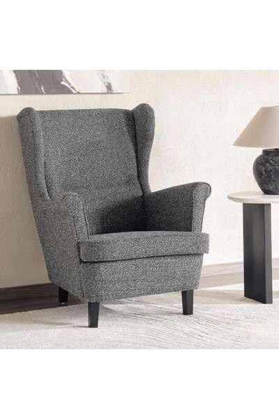 PAN HOME Regency Wing Accent Chair - Dark Grey