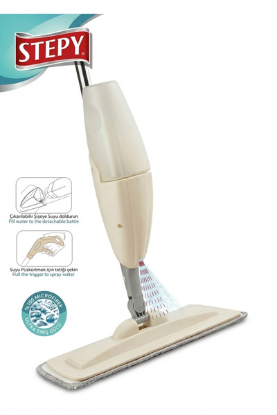 STEPY Mop plat cu pulverizator de 350ml, Plastic/Microfibră, Mop cu pulveriza...