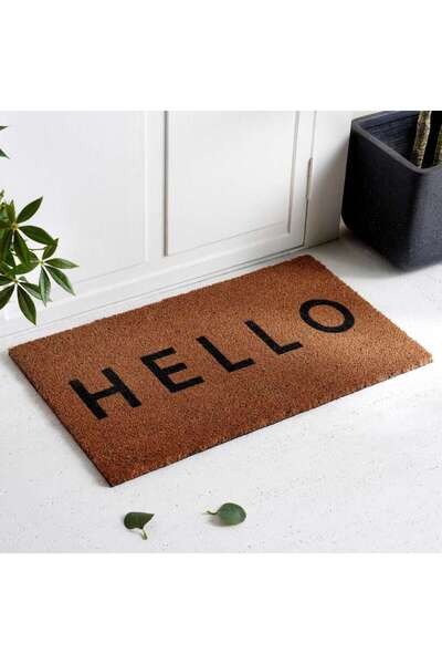 PAN HOME Alfie Hello Door Mat 45x75cm-natural/black