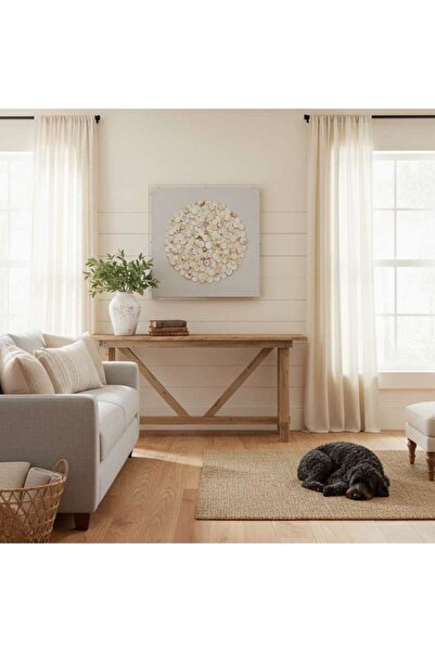 PAN HOME Capiz Seashell Shadow Box 80x80xm - White