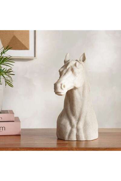 PAN HOME Pony Polyresin Horse Decor Sculpture 25.5x14.5x30cm - Beige