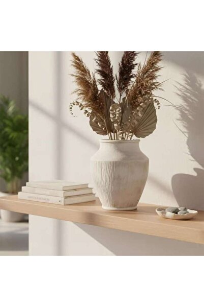 PAN HOME مزهرية لوسيان تيراكوتا 26.5x26.5x30.5 سم - أبيض