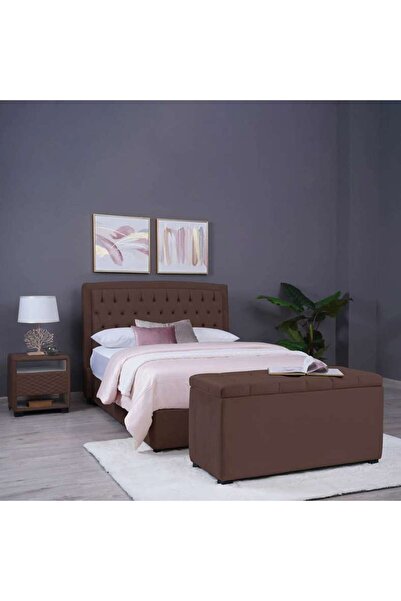 PAN HOME EMIRATES GIGASTORAGE BENCH-VELVET~BROWN