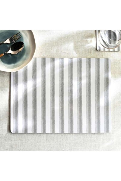 PAN HOME Stripe 4piece Corkback Placemat Set 30x40cm - Ivory