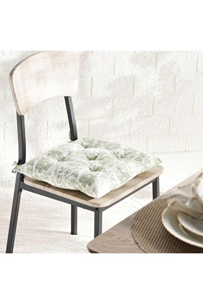 PAN HOME وسادة كرسي قطنية مطبوعة بتصميم الحديقة الإنجليزية 40×40 سم - لون أخض...