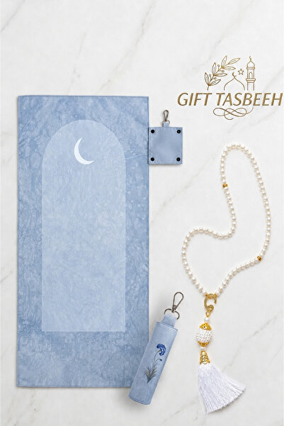 ZAINABS CHARM SAJADAH - Luxury Portable Travel Prayer Mat with Pearl Tasbeeh ...