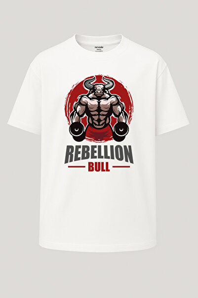 nirvoda Tricou oversize cu imprimeu unisex Muscular Bull Fitness GYM