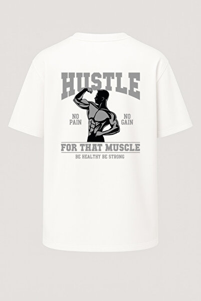 nirvoda Tricou oversize Hustle Fitness imprimat GYM
