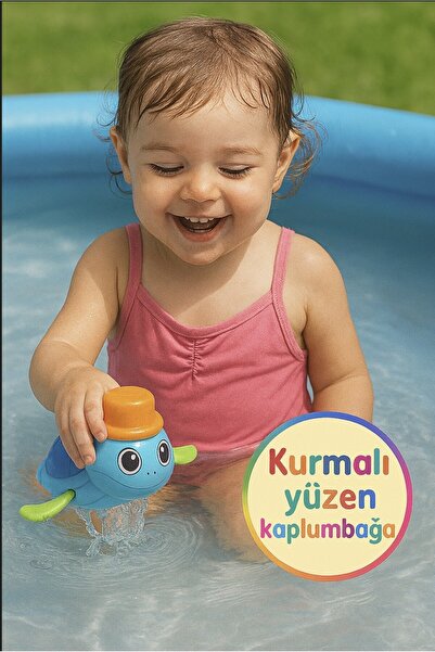 TOYFEST Kurmalı Kendiliğinden Banyo Küvet Havuz Deniz De Yüzen Su Kaplumbağas...