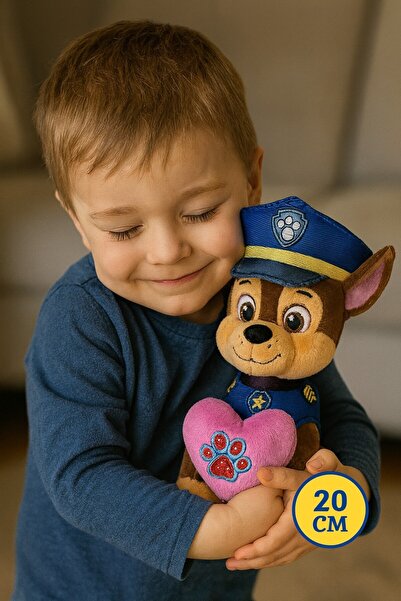 TOYFEST Paw Patrol Figür Peluş Oyuncak Love Serisi - Chase - 20 cm