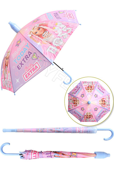 TOYFEST Barbie Extra Boss PVC Koruma Kılıflı Çocuk Şemsiyesi - 3 - 12 Yaş Ara...