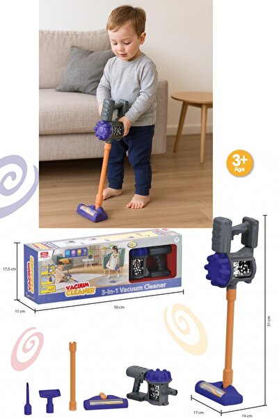 TOYFEST Vacuum Cleaner Pilli Kablosuz Oyuncak Dikey Elektrik Süpürgesi
