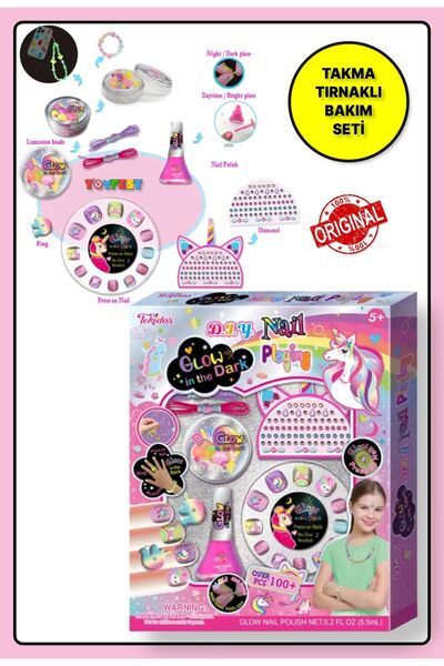 TOYFEST Tokidas D.I.Y Nail Playing/Glow in the Dark - Unicorn Temalı Stickerl...