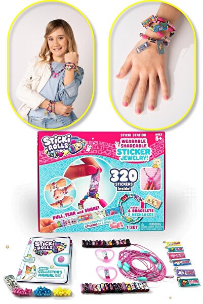 TOYFEST Sticki Rolls Sticki İstasyon Paketi Stickerlı Bileklik Çıkartmalı Etiket