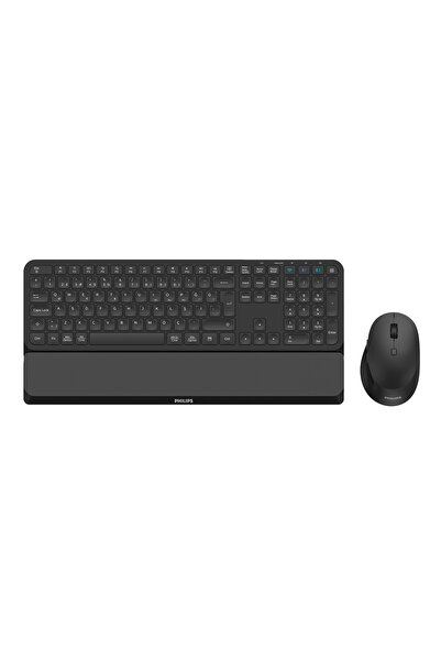 Philips SPT6607B, Siyah, Türkçe Q, 2.4Ghz ve Bluetooth Kablosuz, Bilek Destek...