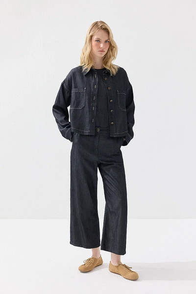 Gusto Cepli Tensel Denim Gömlek Ceket - Lacivert