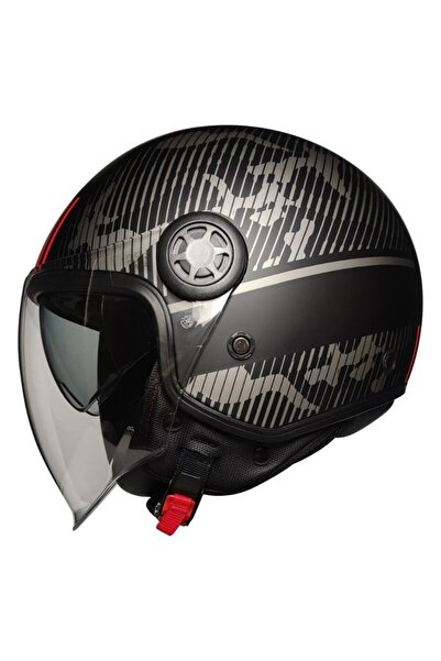 MOTOANL Motosiklet Yarım Kask Camlı Ce Onaylı Güneş Vizörlü Motor Kaskı Unıver
