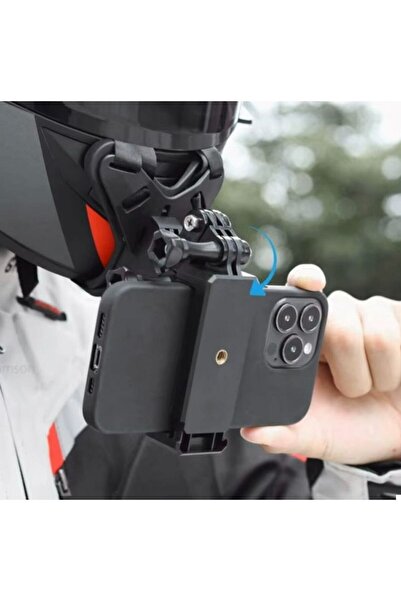 MOTOANL Motosiklet Kask Çene Aksiyon Kamera ve Telefon Tutucu Motor Kask Stan...