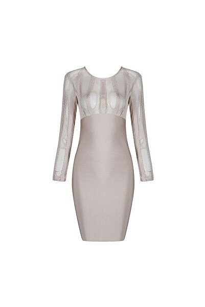 NO BRAND Rochie bandage elegantă - Bej, S