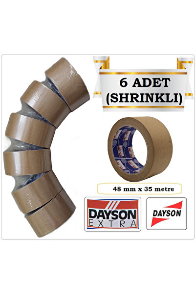 DAYSON EXTRA (6 ADET SHRINKLI KAHVERENGİ) MASKELEME BANDI 48mm x 35m 1.KALİTE