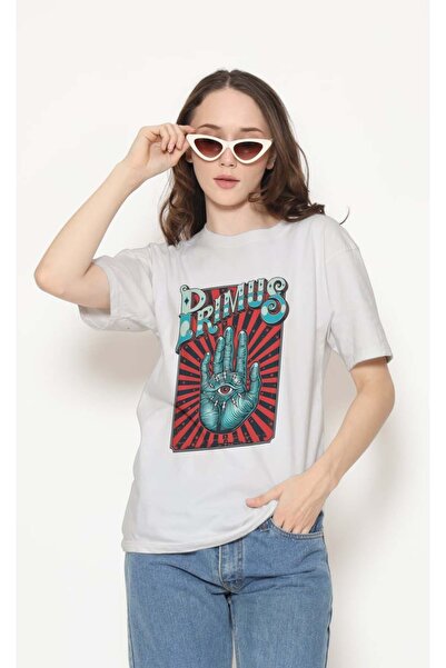 buzagi tasarım ürünleri Primus Regular Fit Unisex White T-Shirt