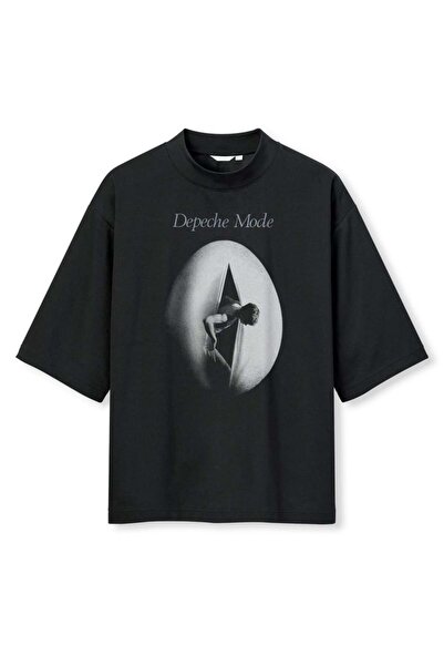 buzagi tasarım ürünleri Depeche Mode Digital Print Oversize Black Unisex T-Shirt