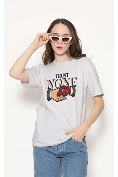 buzagi tasarım ürünleri Urban Regular Fit Unisex White T-Shirt