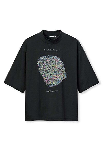 buzagi tasarım ürünleri Echo & the Bunnymen Digital Print Oversize Black Unis...