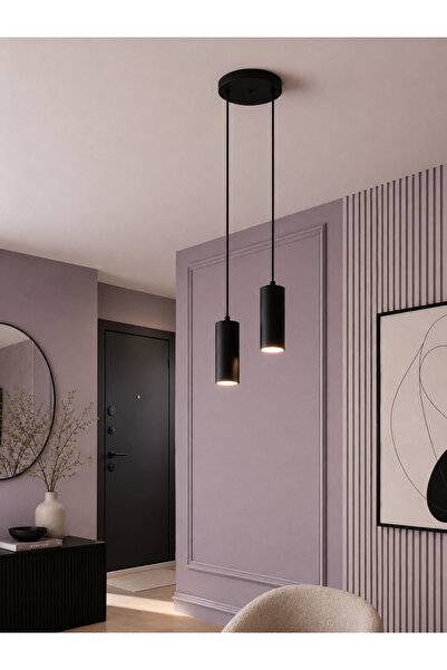 avizade NORD Siyah Metal Gövdeli İkili Sarkıt Spot Avize – Modern Minimalist ...