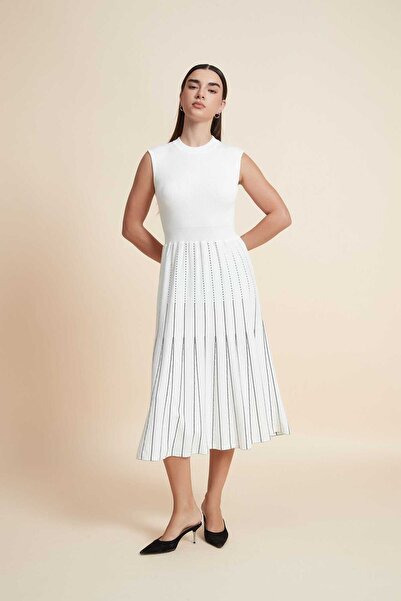 Yola Striped Sleeveless Midi Dress