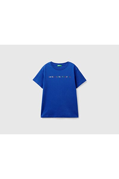 United Colors of Benetton تي شيرت للأولاد بأكمام قصيرة وشعار ملون