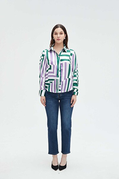 Nichii Striped Long Sleeve Women's Blouse