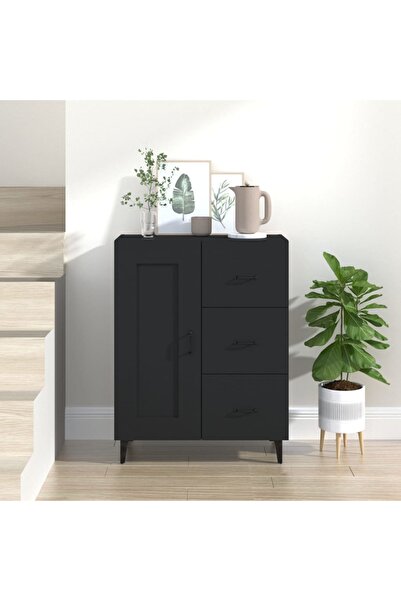 Concept Servantă, negru, 69,5x34x90 cm, lemn prelucrat
