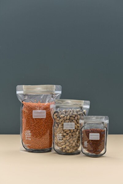 Silver Metal Lid Jar Look, Locked, Food Storage Bag 9 pieces(3 LARGE, 3 MEDIUM, 3 SMALL)