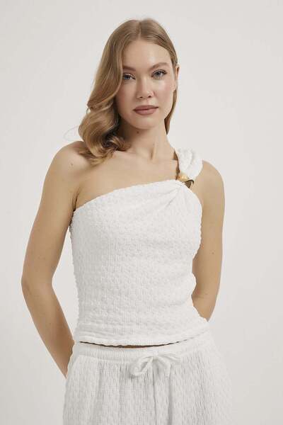 Arma Life Armalife 1641 Accessory Detailled One Shoulder Textured Stretchy Wo...