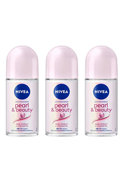 Nevia 3 Pieces Pearl & Beauty Anti-Perspirant Roll-On Deodorant with Pearl Ex...