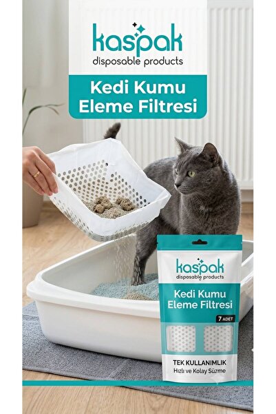 kaspak Kedi Kumu Temizleme Filtresi 7 Adet Delikli 80x70